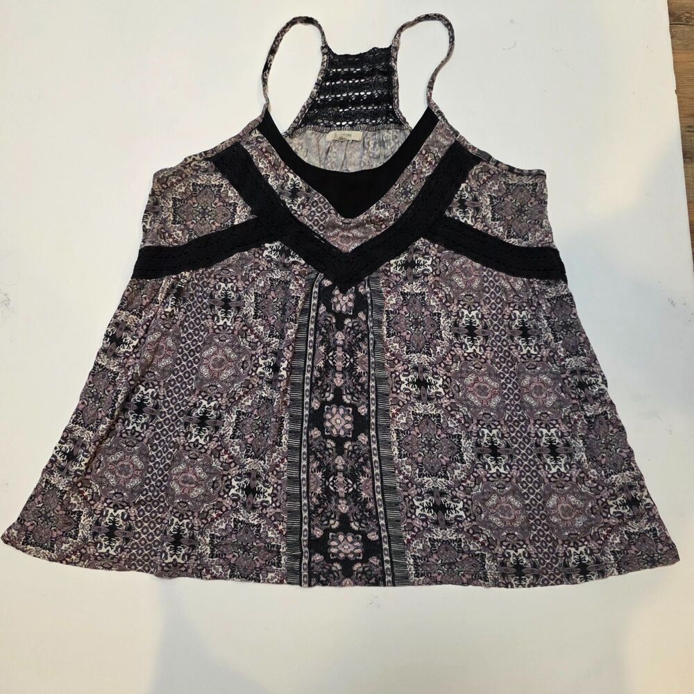 Maurices Paisley Floral Lace Tank Top XL | Boho Y2K Flowy Sleeveless